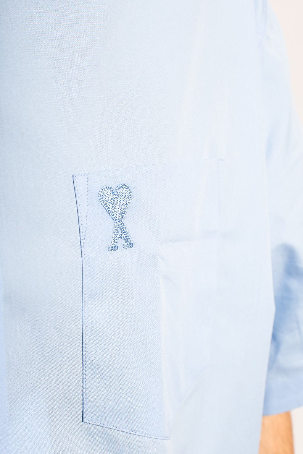 【送料&関税込】Ami Alexandre Mattiussi Chalk Crepe Shirt Dr White T - SchaferandweinerShops HK - shirt with logo Ami